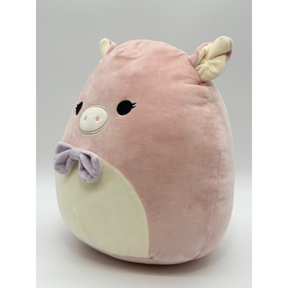 Squishmallows Hettie the Pig 14" Soft Stuffed Plush Farm Animal Pink w/ Bow Tie - Picture 3 of 6
